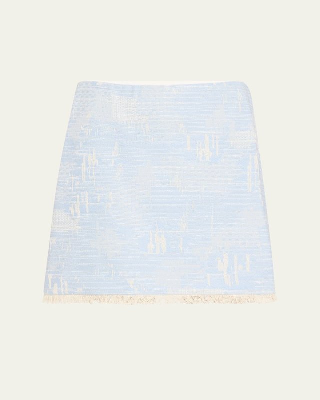 Rigby Fringe-Hem Tweed Mini Skirt
